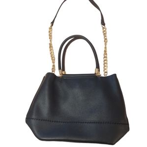 Black faux leather bag